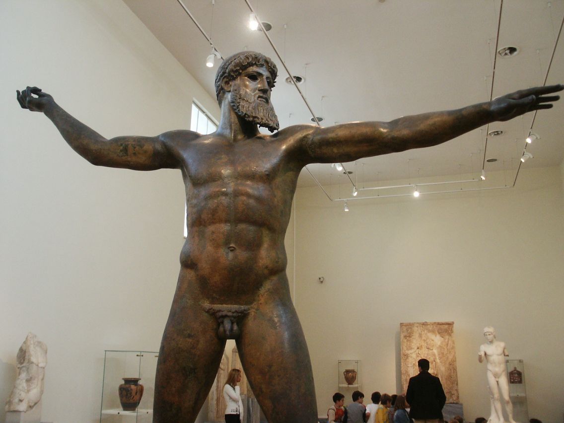 bronze zeus statue